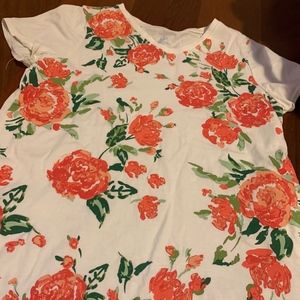 Lands' End girls Red Rose Shirt